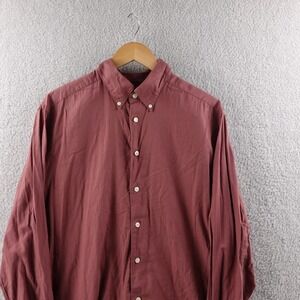 Eton Contemporary Fit Men's Burgundy Long Sleeve Button Down Dress Shirt XL